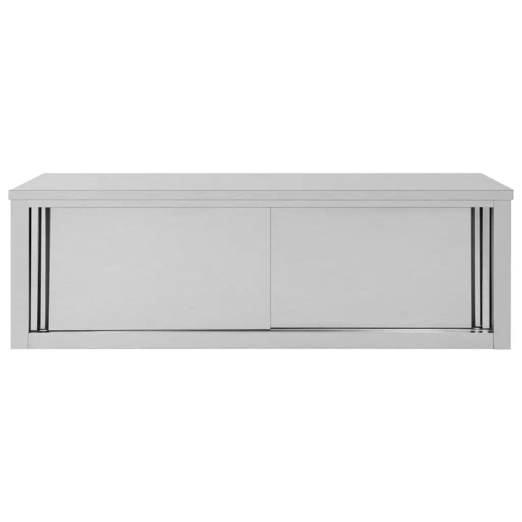 Pensile da cucina | Armadio da Cucina ad Ante Scorrevoli 150x40x50cm Acciaio Inox