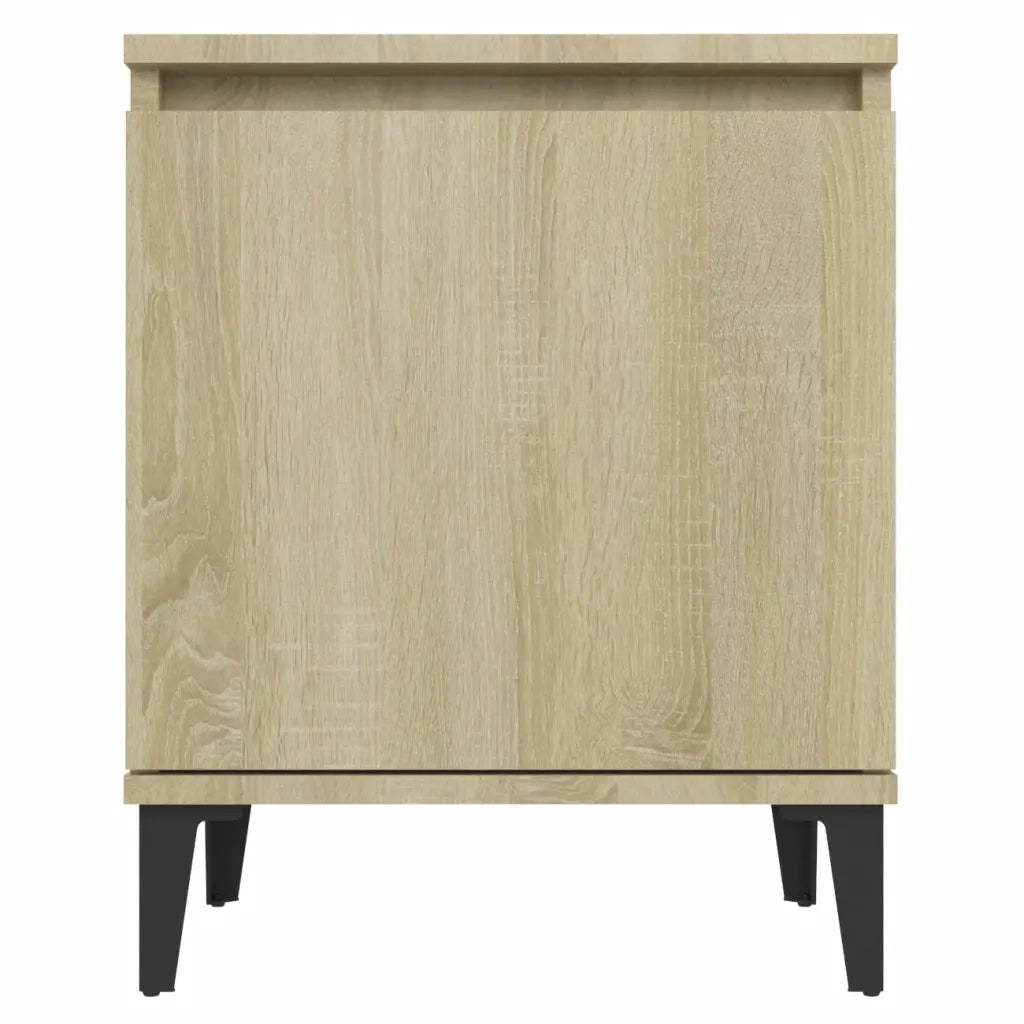 Comodini | Armadio da Notte | Mobiletto da notte con Gambe in Metallo Rovere Sonoma 40x30x50 cm