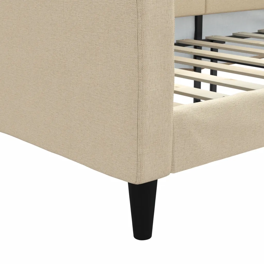 Letto singolo | Letto per adulti | Letto da Giorno Crema 100x200 cm in Tessuto