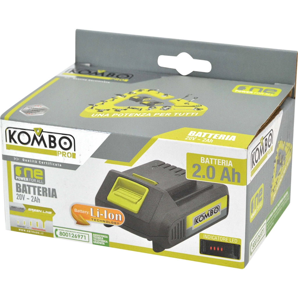 Batteria LI-ION 20V 2.0Ah KOMBO PRO