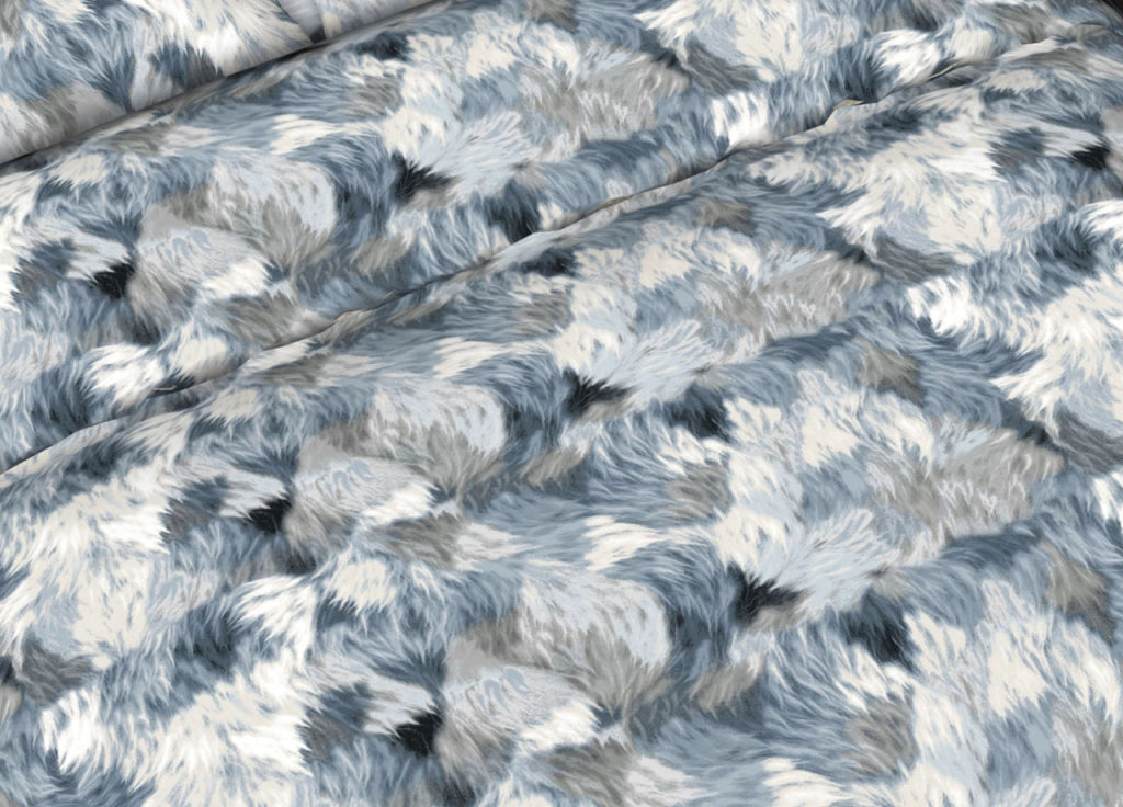 Completo Lenzuola Letto In 100% Cotone Made In Italy Disegni Assortiti C.N - Piazza E Mezza - Soffice Azzurro
