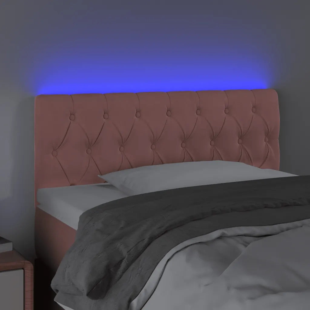 Testiera | Testata a LED Rosa 100x7x78/88 cm in Velluto