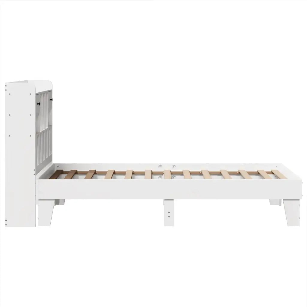 Letto senza Materasso Bianco 90x190 cm in Legno Massello Pino 3308865
