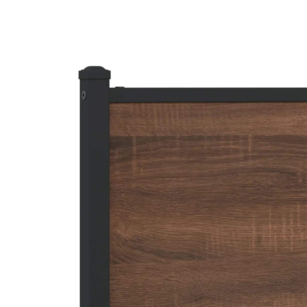 Giroletto senza Materasso-Struttura Letto in Metallo Rovere Marrone 80x200 cm 631791