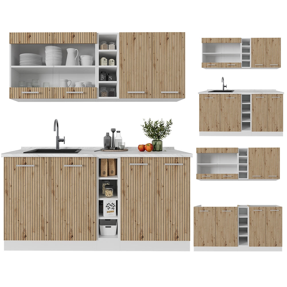 Vicco Cucina completa Rovere artigianale/bianco 160 cm , PL Antracite