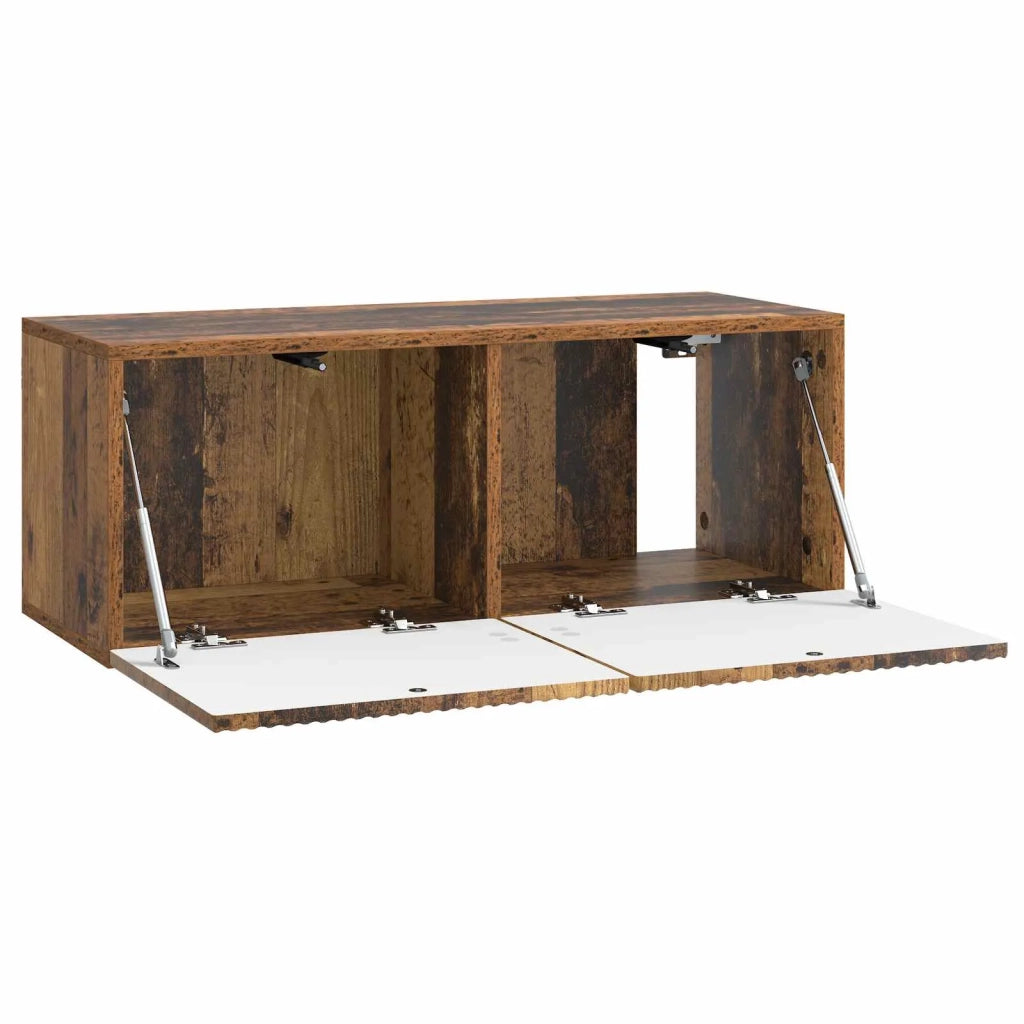 Mobile Porta TV da Muro-Credenza per TV sospesa Legno antico 78,5 x 31 x 30 cm 258987
