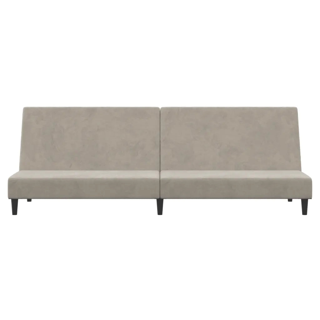 Divano Letto a 2 Posti Grigio Chiaro in Velluto 375732