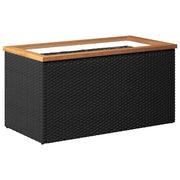 Fioriera nera dal design moderno per balcone o giardino 80 x 40 x 40 cm realizzata in resina intrecciata nera 02_0046631
