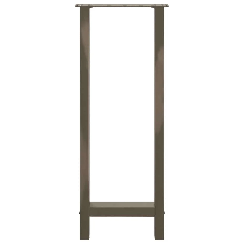 Set di 2 gambe per tavolo da bar regolabili dal design moderno in acciaio verniciato a polvere 50 x 100 cm acciaio naturale 02_0057583