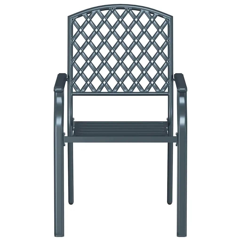 Sedia da Giardino 2 pz | Sedie da Esterno Antracite 56 x 65 x 89 cm Acciaio
