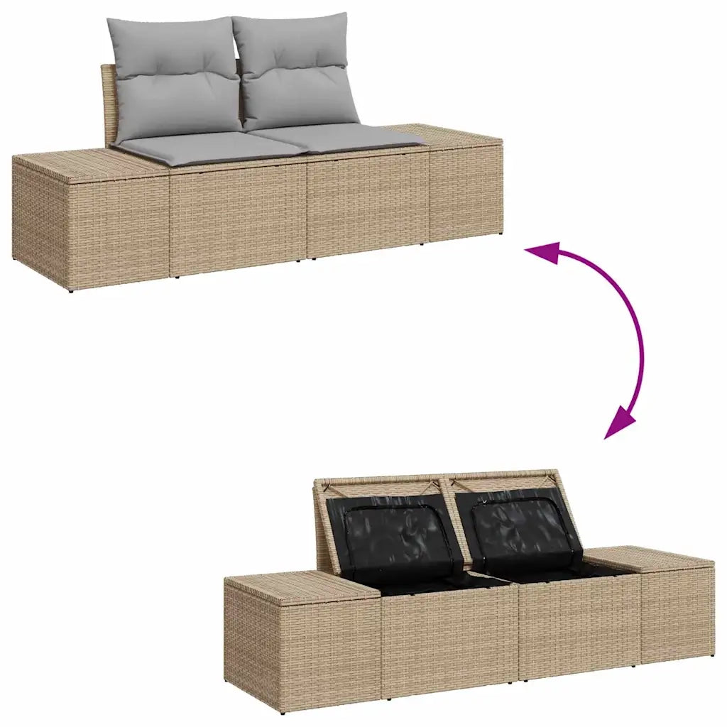 Set Divano da Giardino 8 pcs Beige e Grigio Chiaro polyrattan 3356586