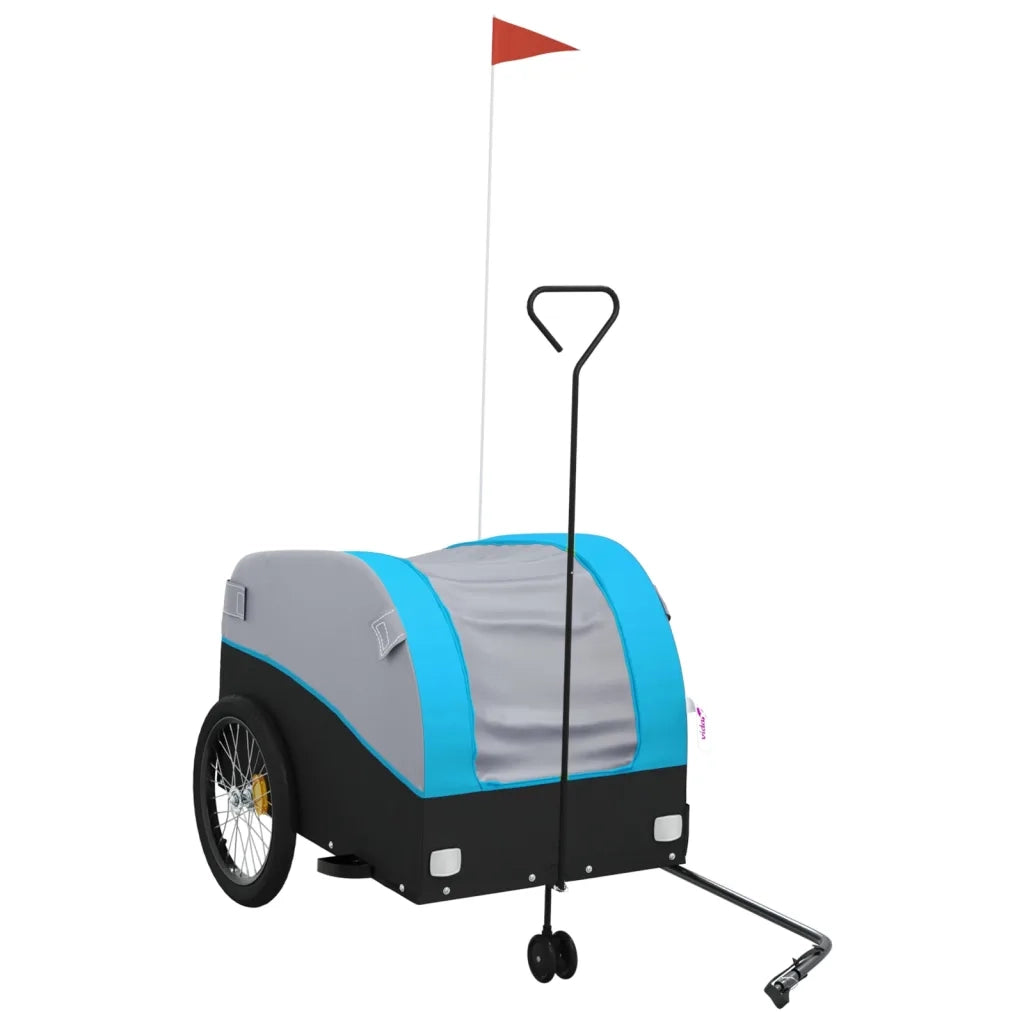Rimorchio da Bici Nero e Blu 45 kg in Ferro 94156