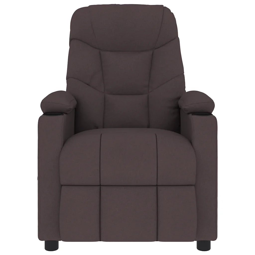 Poltrona Massaggiante Marrone Scuro in Tessuto 339097