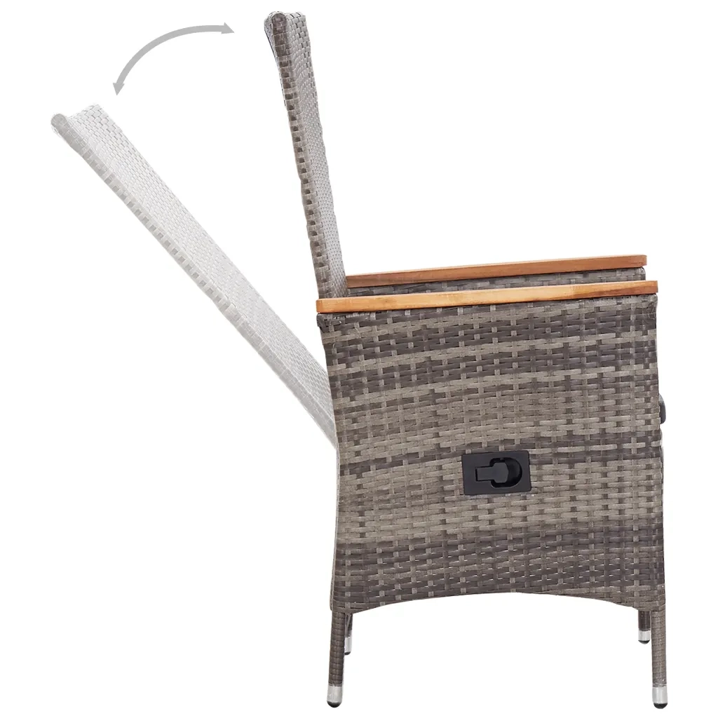 Set da Pranzo da Giardino 3 pz con Cuscini Grigio 3099431