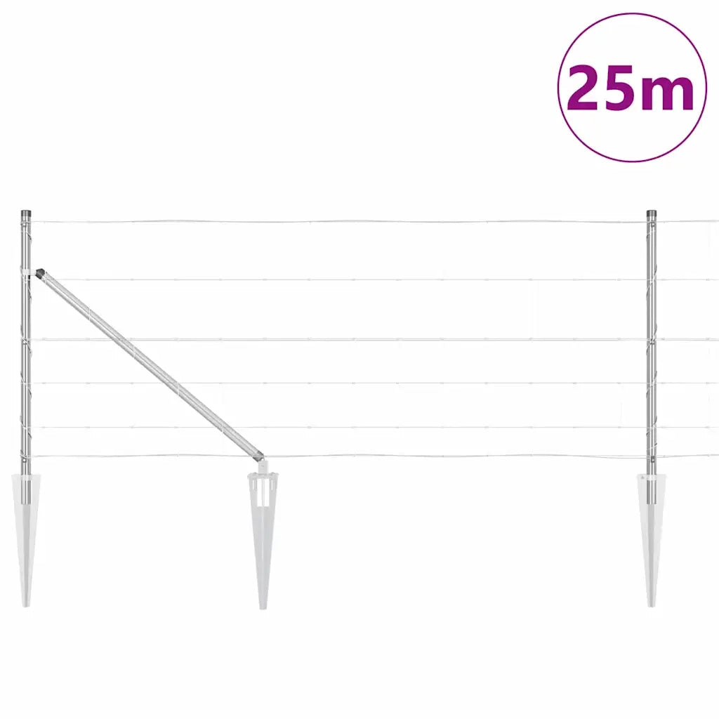 Palo della recinzione Zincato 25 x 0,8 m Acciaio