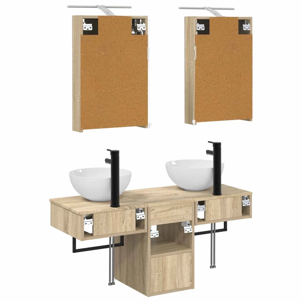 Set di Armadi da Bagno 5 pz Rovere Sonoma Legno ingegnerizzato 3406273