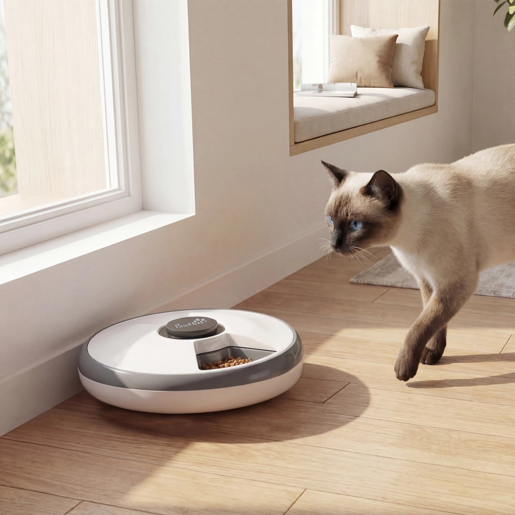 Distributore Automatico Cibo per Gatti e Cani con Timer e Display LED ¨C Minimal