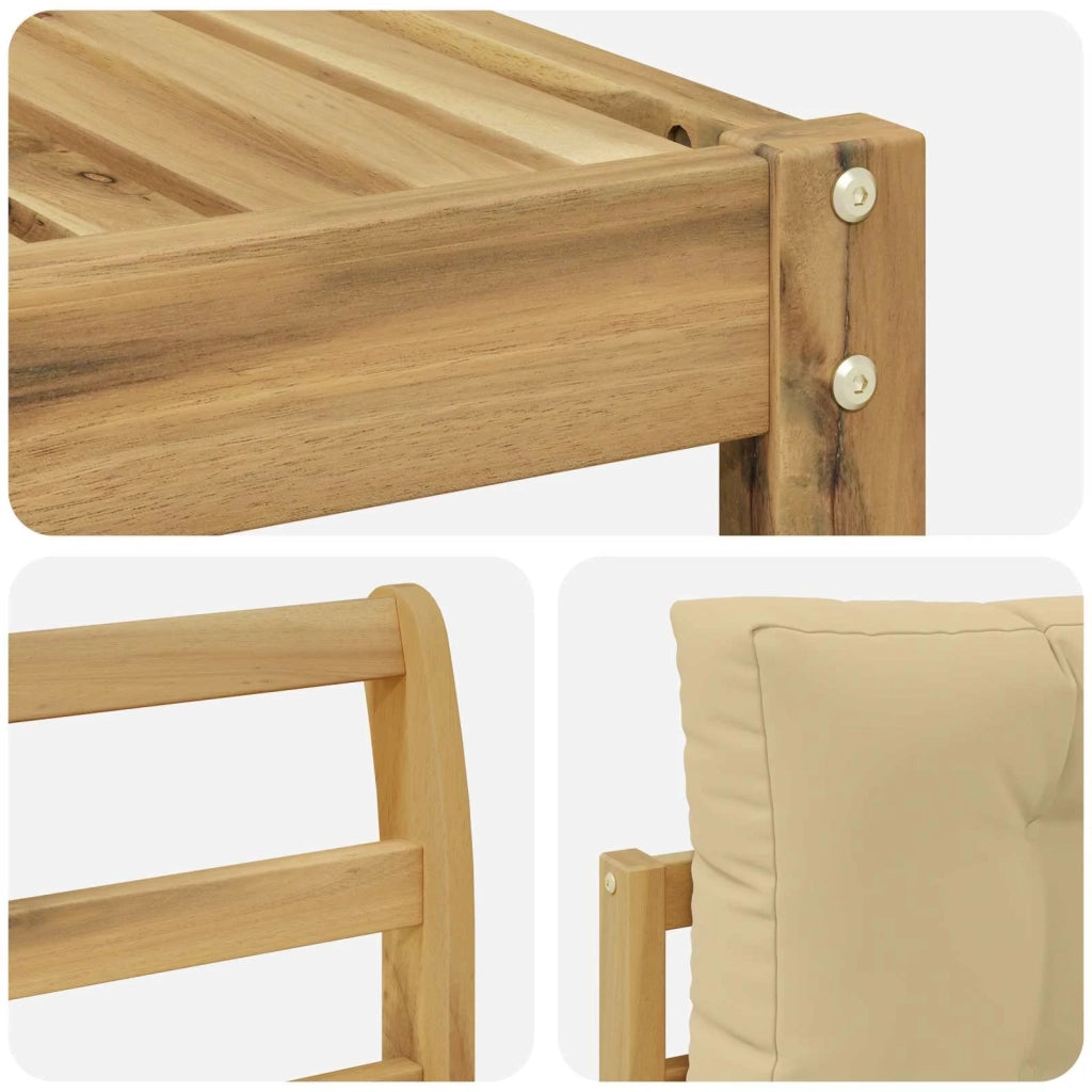 Set di divani da esterno 7 pz Bianco e Beige 3386167