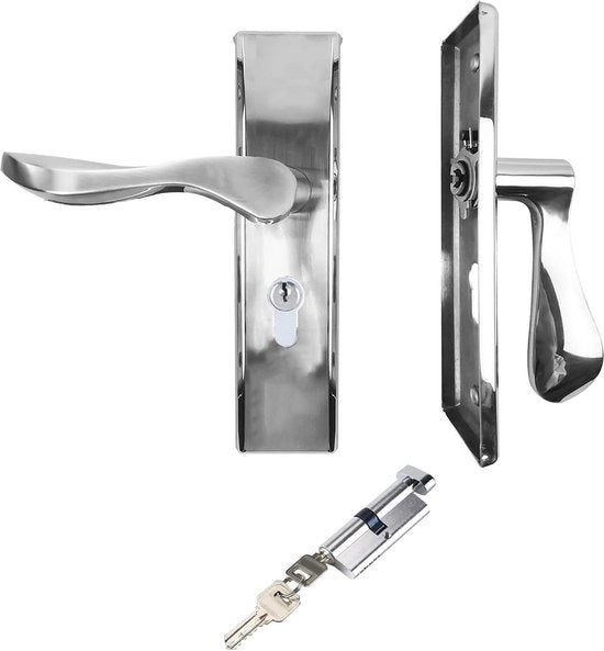 Cilindro di sicurezza per porte con maniglia posteriore - sistema di chiusura con chiave - kit di serratura.