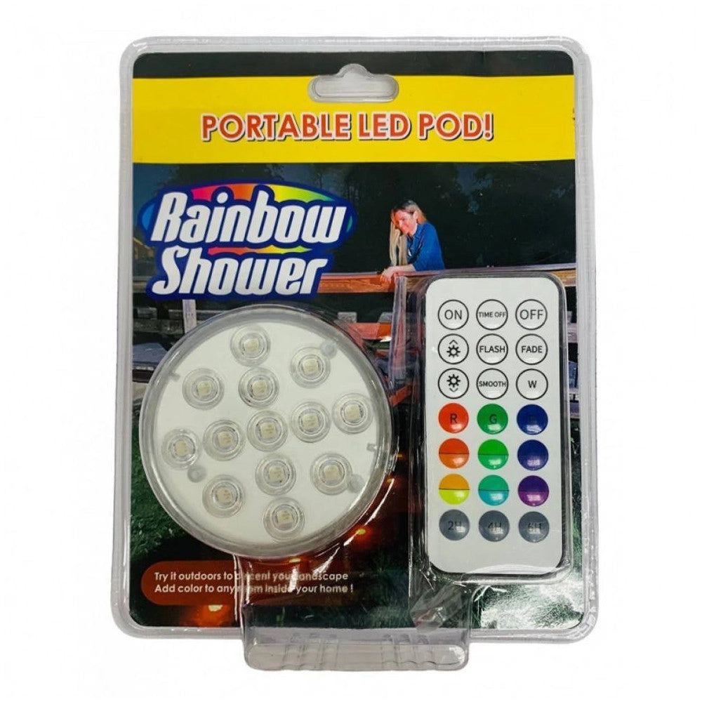 Trade Shop - Faretto Led Ad Immersione Per Piscine 13led Rgb Multicolore Con Telecomando Ip68 -