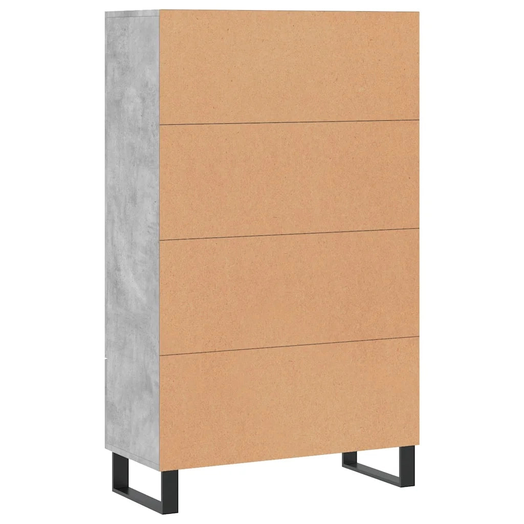 Credenza-Buffet-Armadio da cucina Grigio Cemento 69,5x31x115 cm in Legno Multistrato 389069