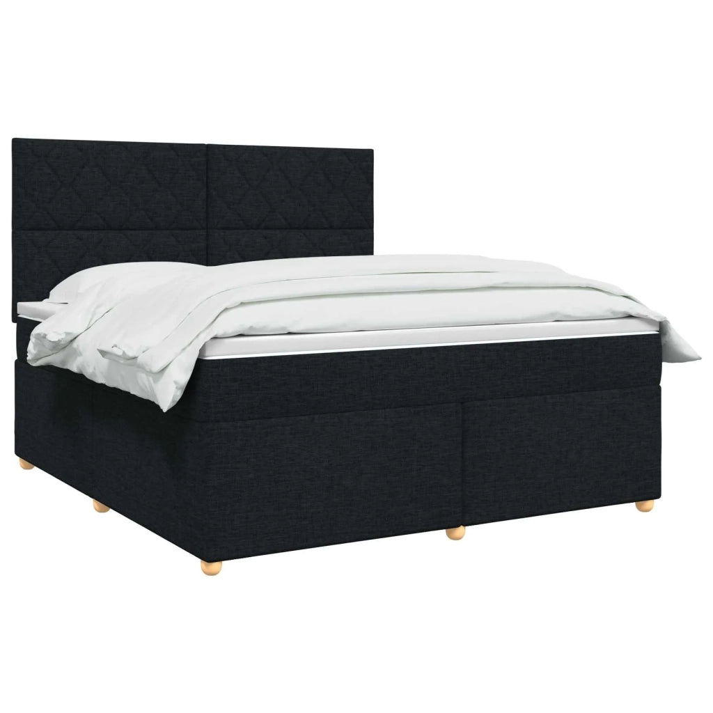 Letto box spring con materasso Nero 180 x 200 cm Tessuto 3455415