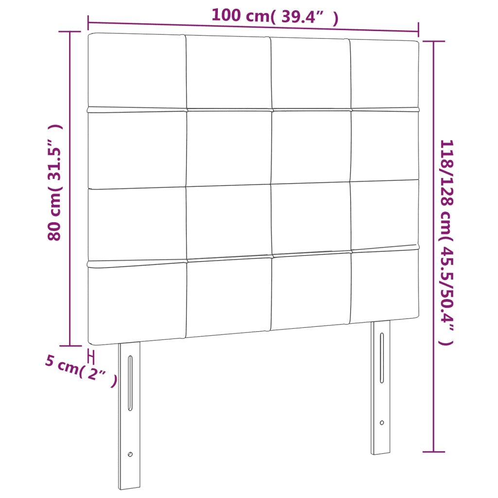 Testiera | Testata Rosa 100x5x118/128 cm Velluto