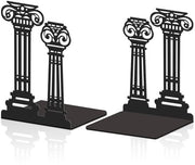 Sostegni Librari in Metallo - 2 Pezzi - Sostegni Librari Stabili - Decorazione - Design Colonna Romana - 135 mm Larghezza