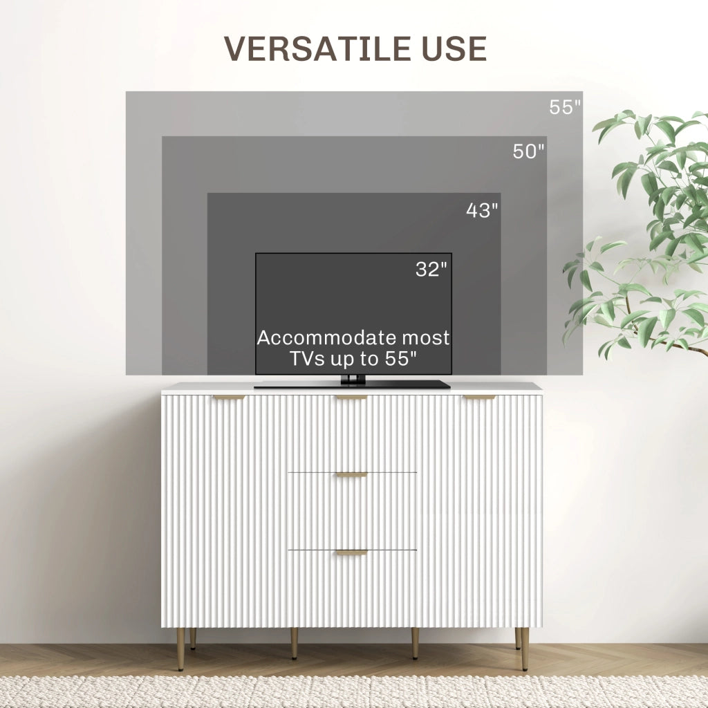 Credenza con 3 cassetti e 2 ante ¨C Xylo ¨C Legno e metallo bianco