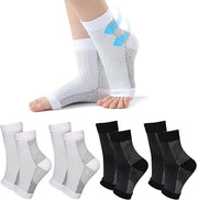 Calze compressivi, 4 paia (XXL 46 misure o più) calze ortopedici, calze compressivi, calze ortopedici - sport e fitness - calze compressivi per fascite plantare - per uomini e donne (2 neri, 2 bianchi)