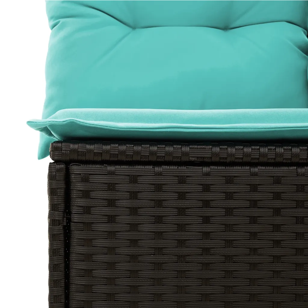 Set Divani da Giardino 10 pz con Cuscini Nero in Polyrattan 3221906