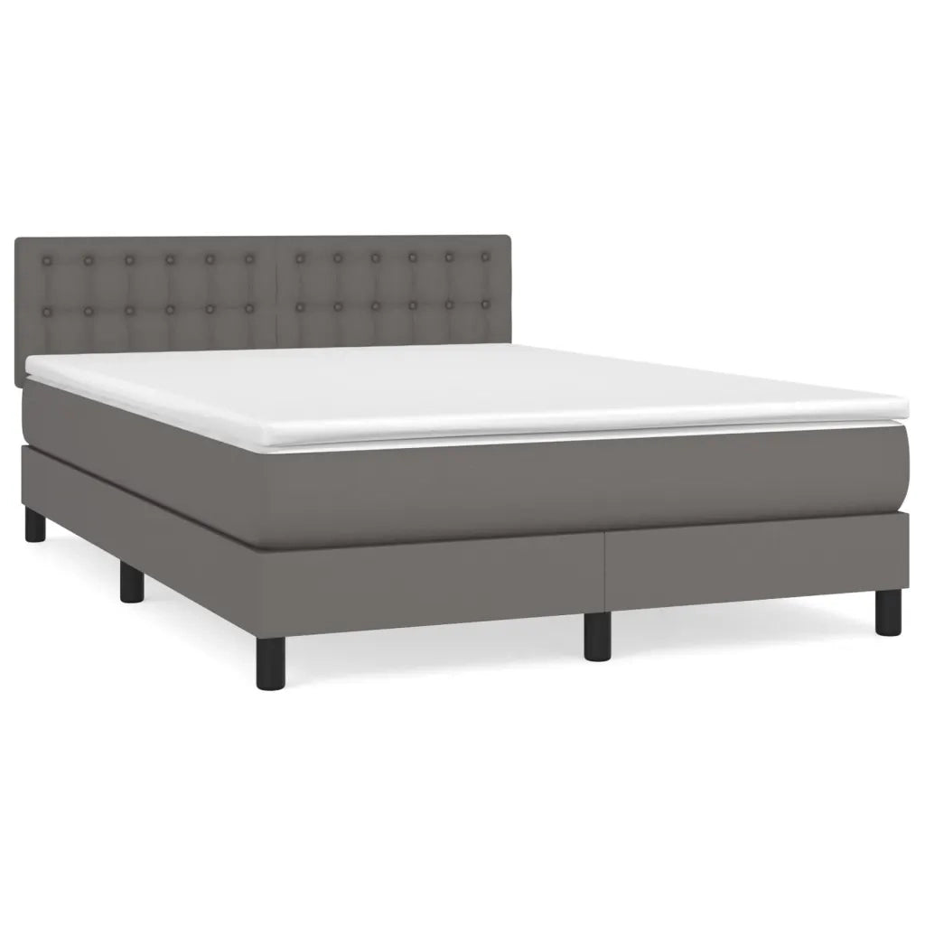 Giroletto a Molle con Materasso Grigio 140x190 cm in Similpelle 3141123