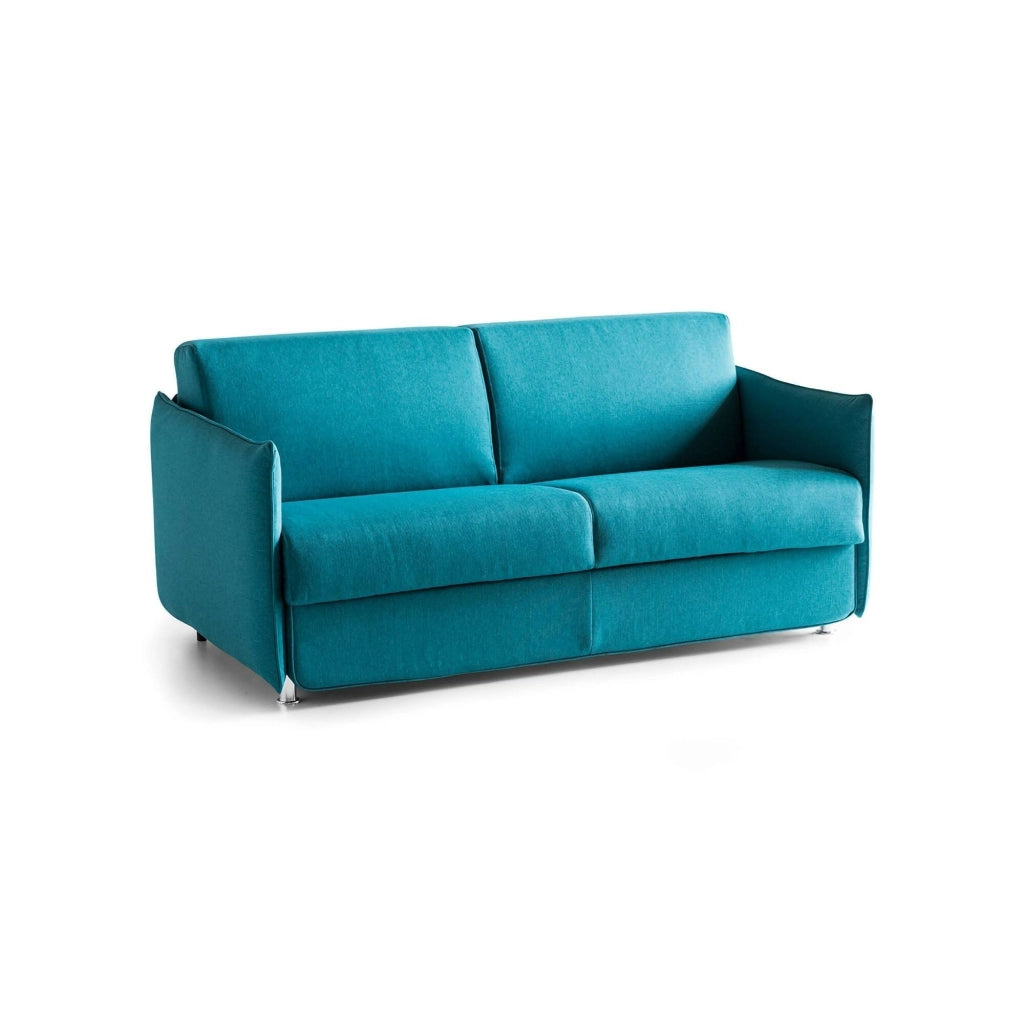 Severo, Divano Fisso 3 Posti Sfoderabile Made in Italy, 200x95 cm Azzurro