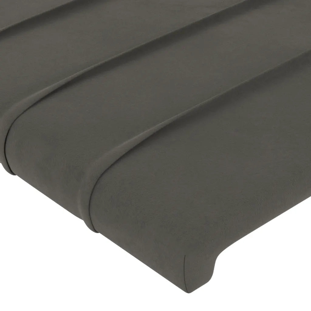 Testiera a LED Grigio Scuro 80x5x118/128 cm in Velluto 3122595