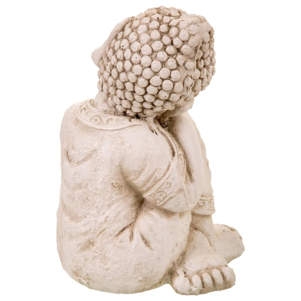 Buddha decorativo in magnesio grigio 25x25x35h