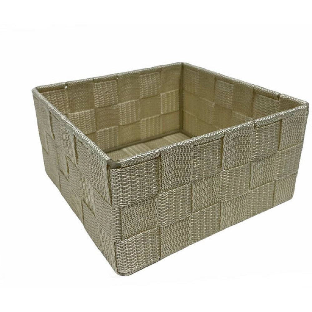 Trade Shop - 6 Pz Scatola In Tessuto Contenitori Organizer Bagno Armadio Cassetti Beige 79152 -