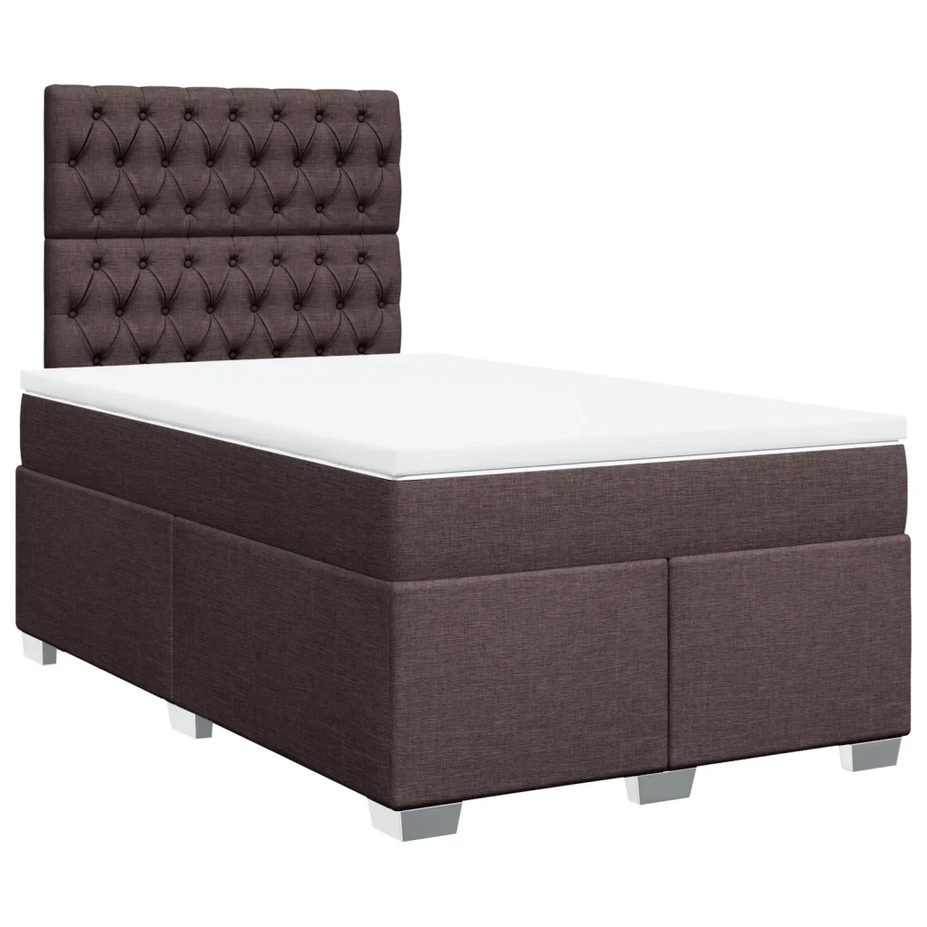 Giroletto a Molle con Materasso Marrone Scuro 120x200cm Tessuto 3290465