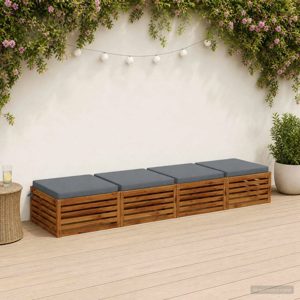 Cuscini per Sedia in 4 Pezzi SOEST 4 pz 100% Poliestere Blu 945060