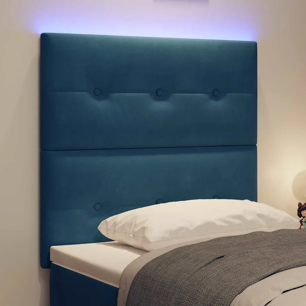 Testiera LED con strisce LED Blu 80 cm Velluto 3338395