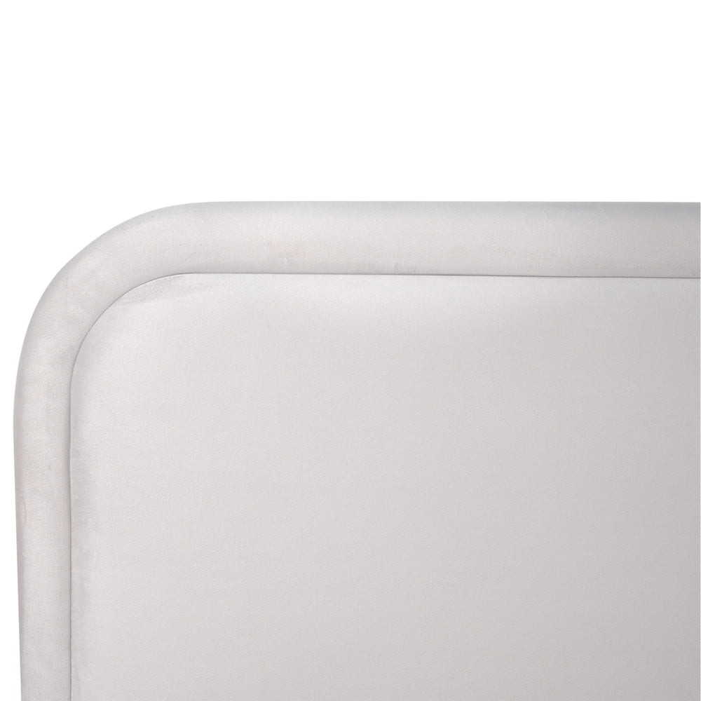 Letto matrimoniale EU Beige Chiaro Velvet 160 x 200 cm Imbottito Telaio Poggiatesta