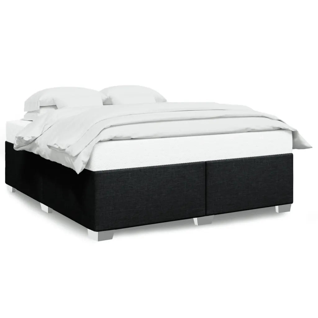 Letto matrimoniale | Letto per adulti | Giroletto senza Materasso Nero 200x200 cm in Tessuto