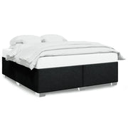 Letto matrimoniale | Letto per adulti | Giroletto senza Materasso Nero 200x200 cm in Tessuto