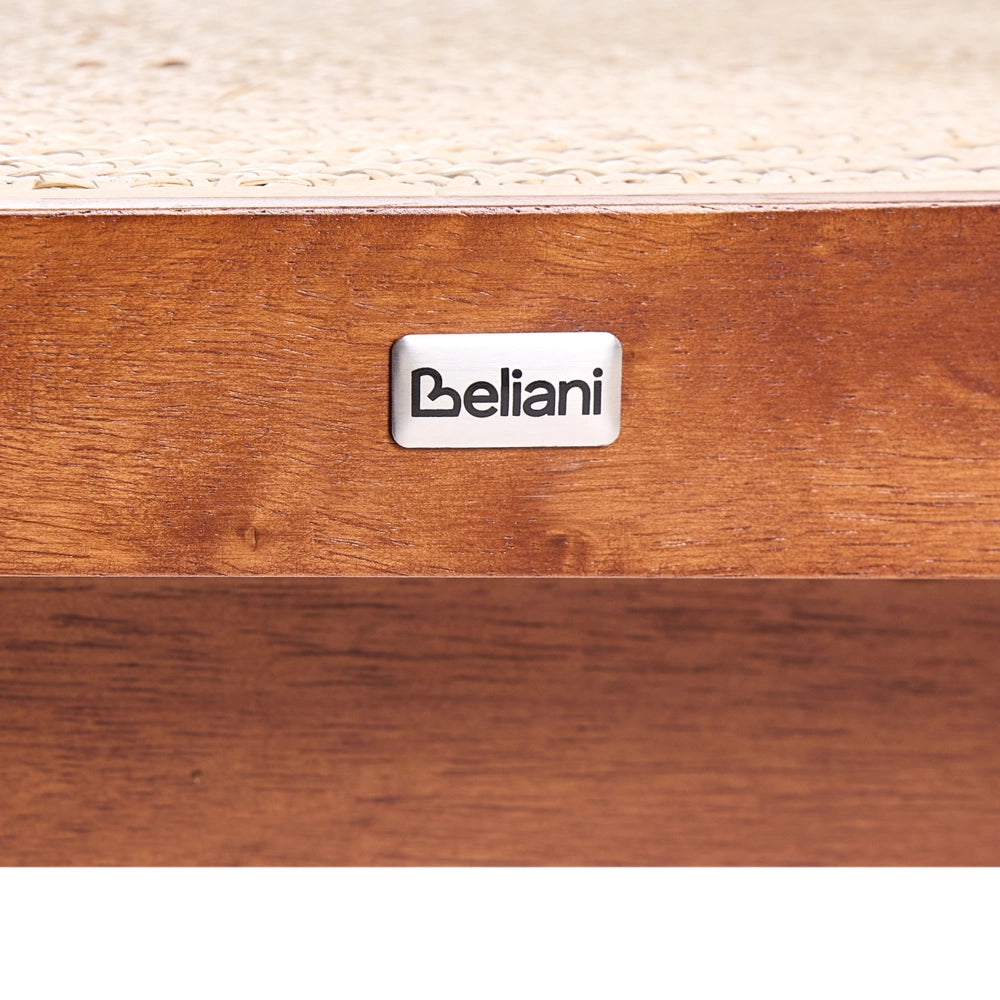 Sedia da pranzo di design in legno e vimini naturale marrone schienale minimalista soggiorno sala da pranzo