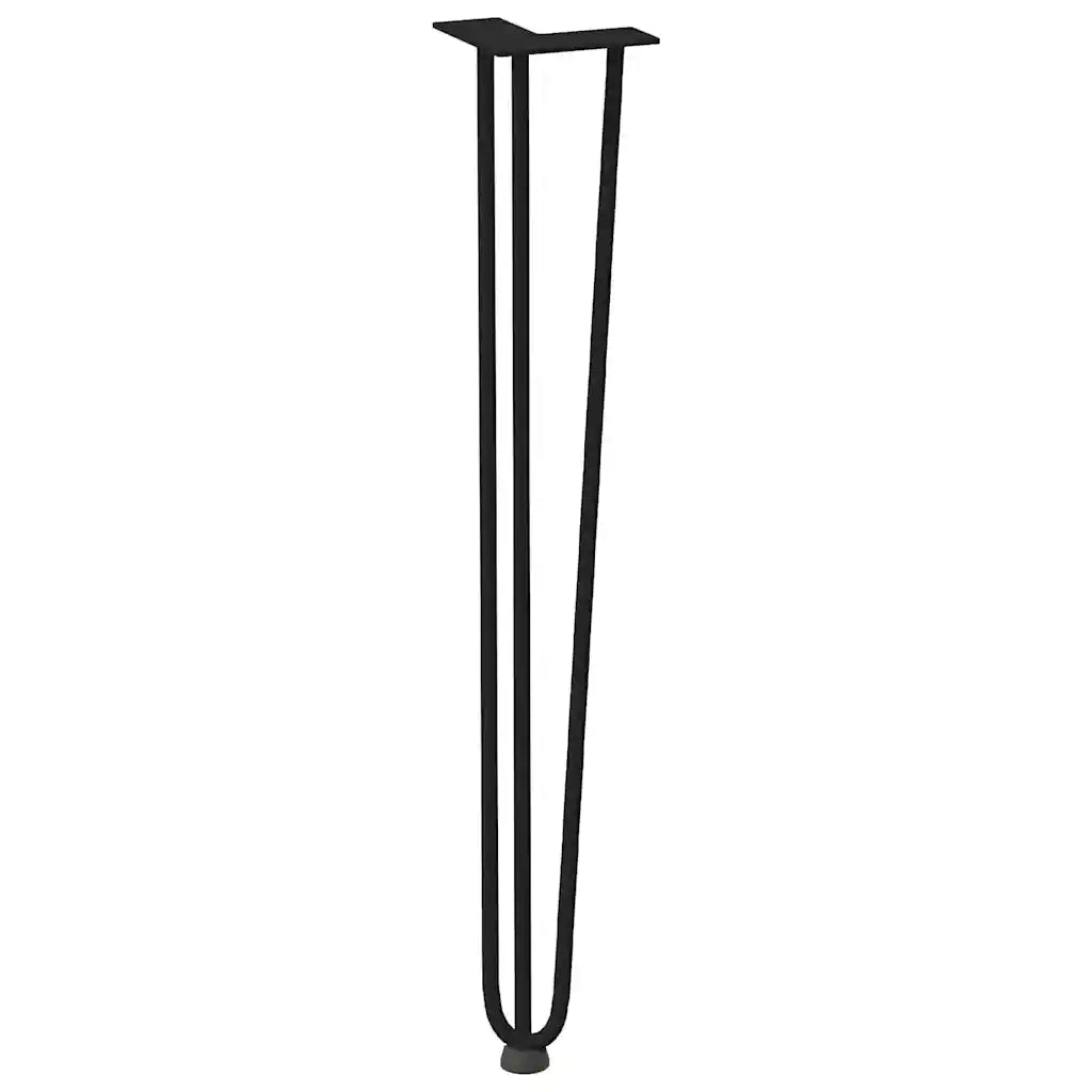 Gambe a forcina per tavoli consolle 4 pz Nero 72 cm Acciaio massiccio 4012444