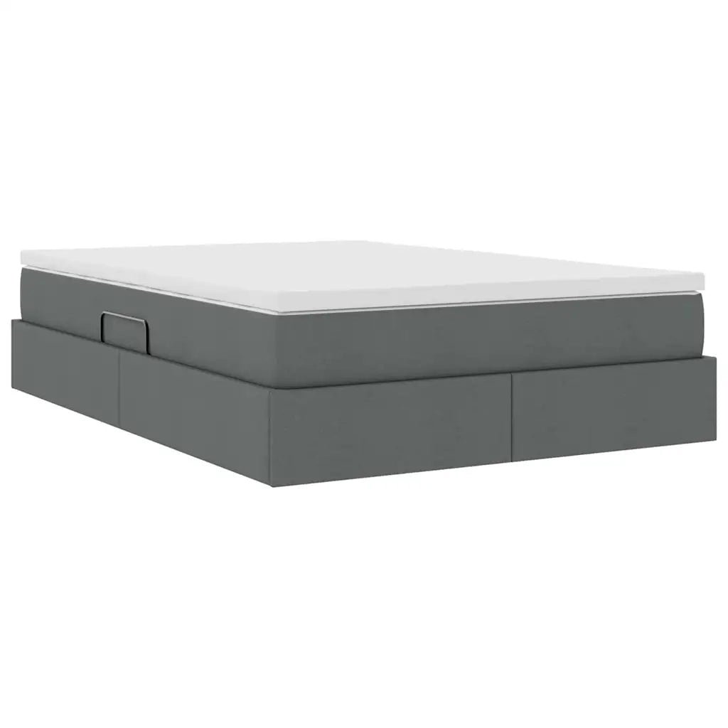 Letto con contenitore e materasso Grigio scuro 140 x 190 cm 3370225
