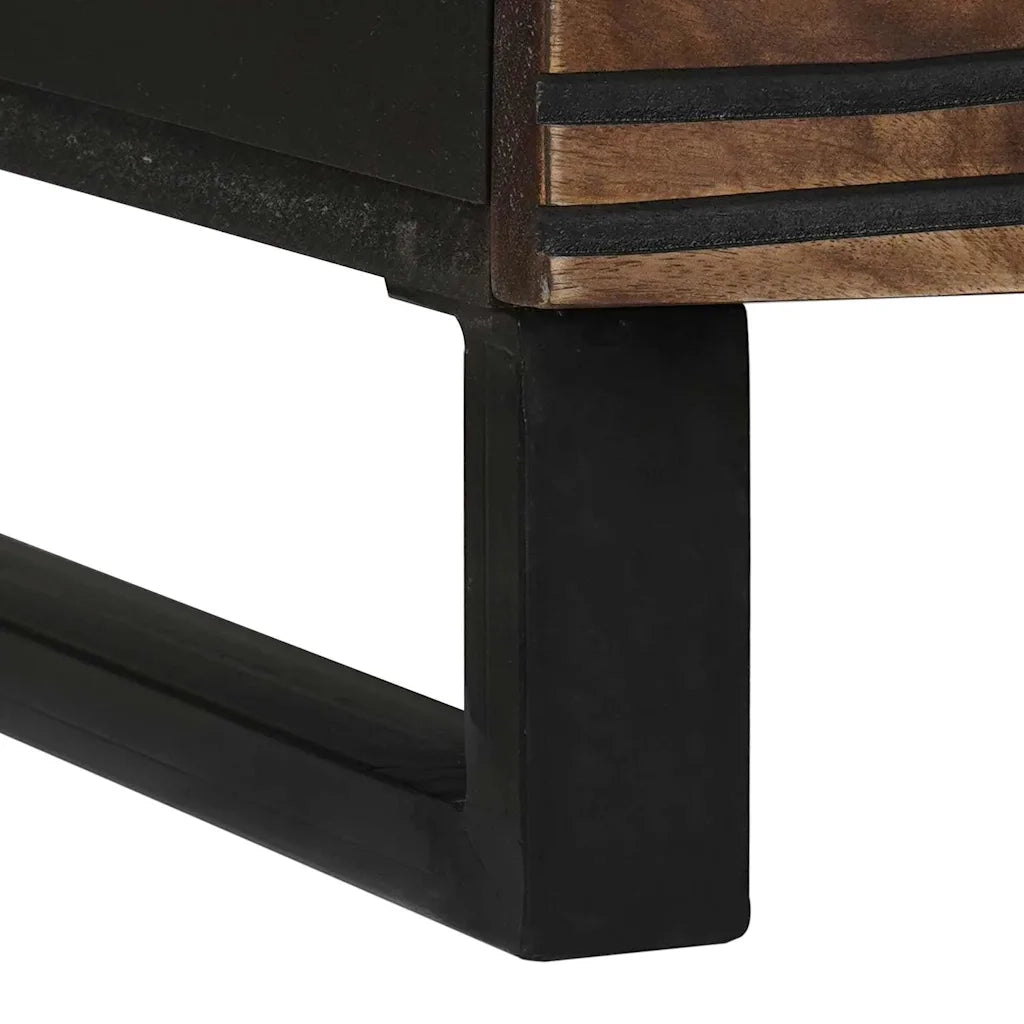 Tavolino da Salotto-Tavolino da soggiorno-Tavolo Marrone e Nero 80 x 50 x 40 cm 563843