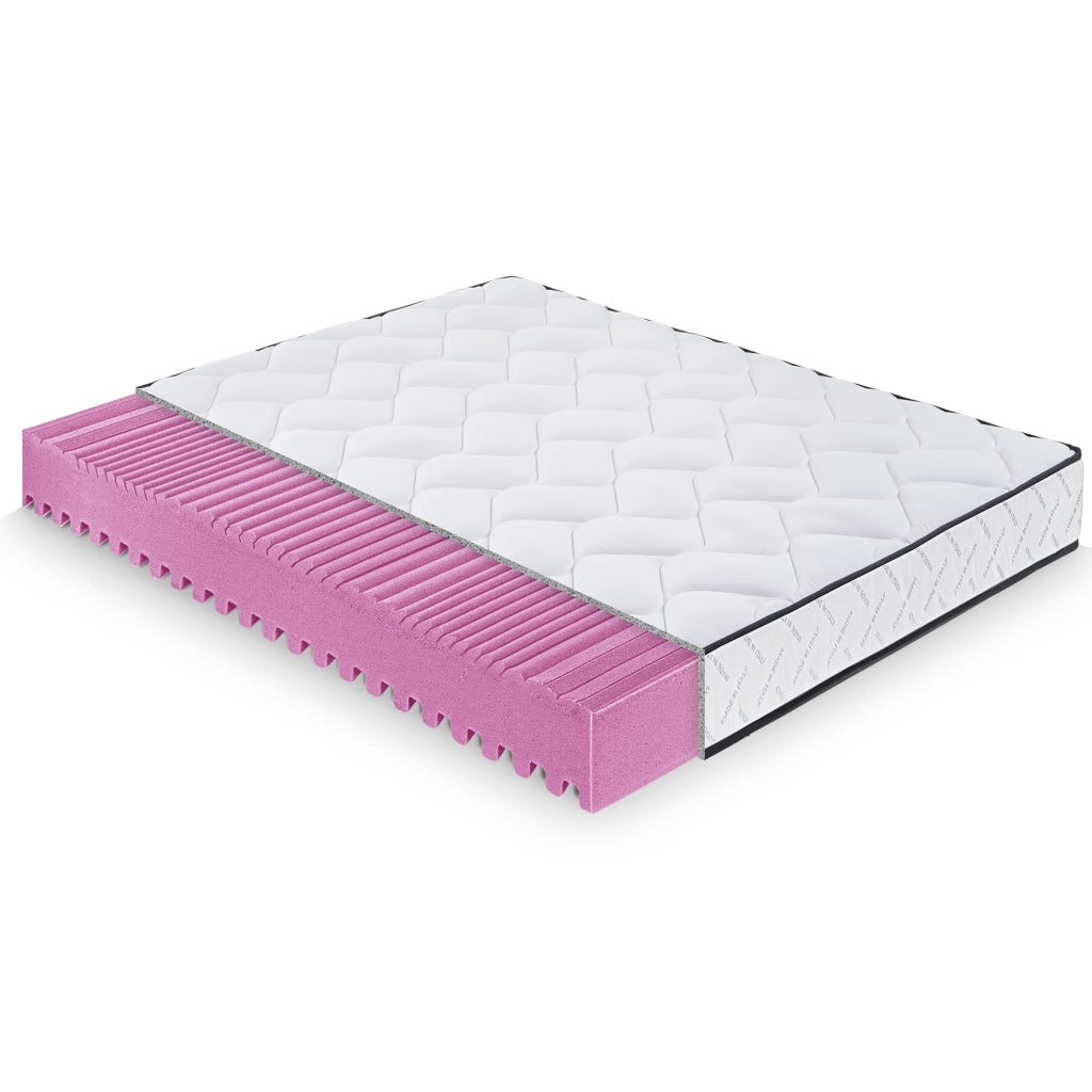 Materasso 80x190 cm in Memory Foam, Doppio Comfort H2/H3, Rivestimento Sfoderabile, 7 Zone, 100% Made in Italy