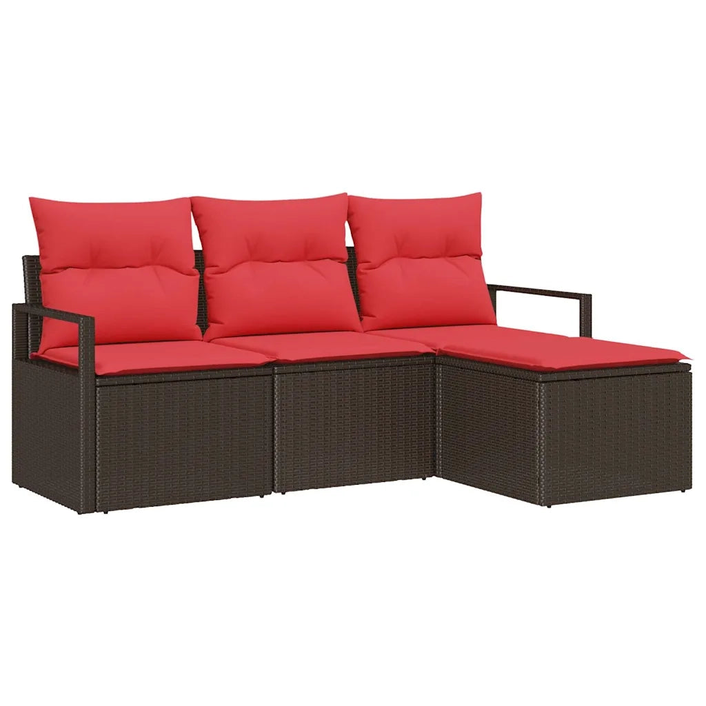 Set di divani 4 pcs Marrone polyrattan 3346334