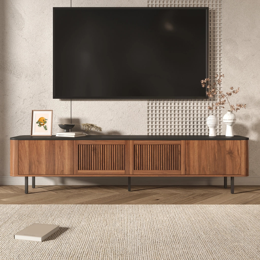 MOBILE TV 190x35x45 cm Noce MDF e pannello di legno