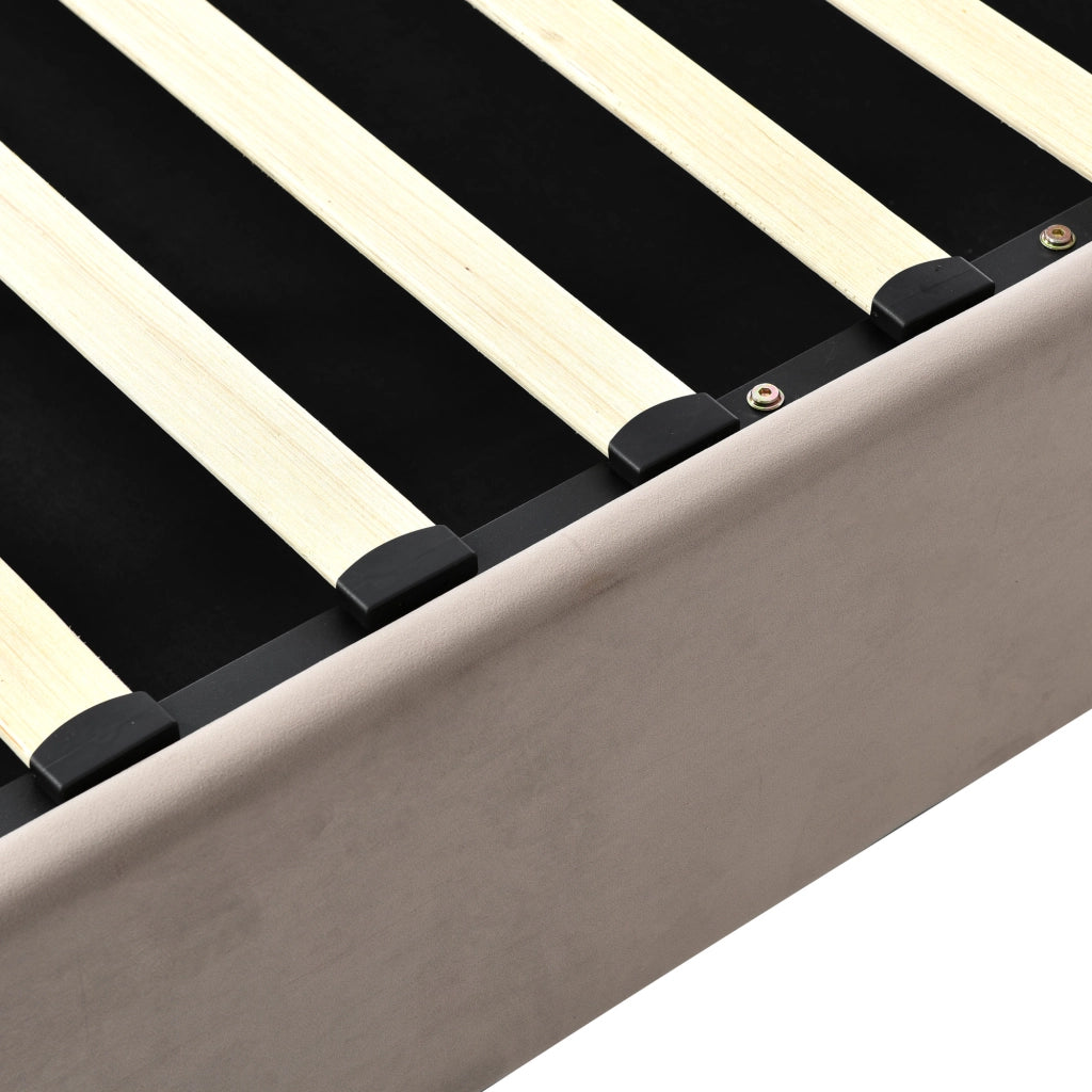 letto imbottito velluto grigio chiaro 140 x 200 cm